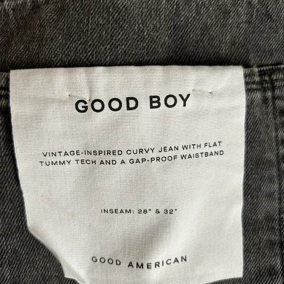 NWT Good American Good Boy Outseam Frayed Midrise Straight Jean size 14/32 - Picture 8 of 11